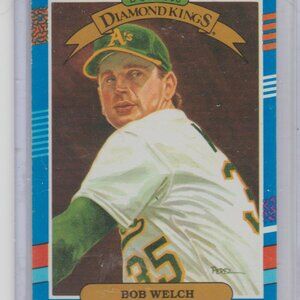 RARE & Vintage Bob Welch 1990 Donruss Diamond Kings Collectible Card